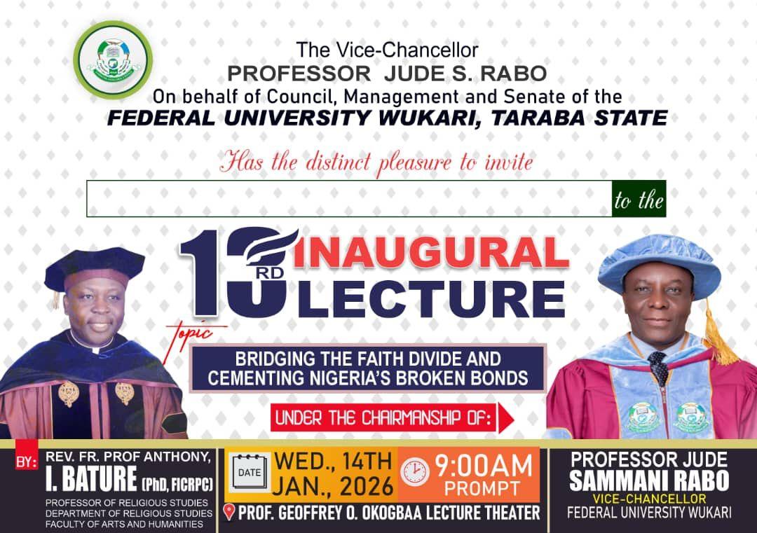 Rev. Fr. Prof. Anthony I. Bature Inaugural Lecture